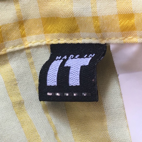 Vintage Versace Mens Yellow Button Down 1973 XL - Picture 7 of 7